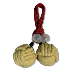 Monkey Fist Fire Poi (Red Semi-Static Kevlar Rope)