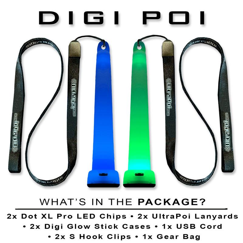 Rechargeable Pair of Digi Flashing Glow Sticks